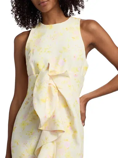 Kika Vargas Women's Liv Peony Ruffle Midi-Dress - Yellow | Thumbnail 6 Kika Vargas Women's Liv Peony Ruffle Midi-Dress - Yellow | Thumbnail 6