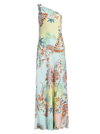 Hemant & Nandita Women's One-Shoulder Sash Paisley Maxi Dress | Thumbnail 1 Hemant & Nandita Women's One-Shoulder Sash Paisley Maxi Dress | Thumbnail 1