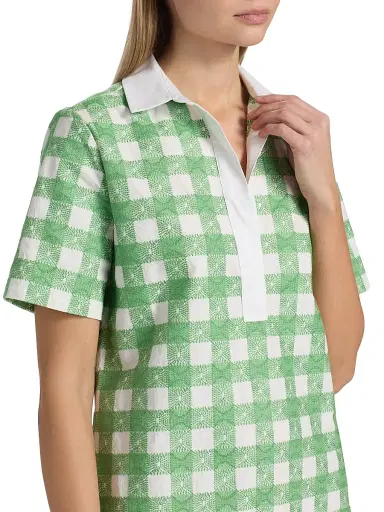 Rosie Assoulin Women's Rugby Checked Cotton Minidress | Thumbnail 6 Rosie Assoulin Women's Rugby Checked Cotton Minidress | Thumbnail 6