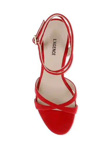 L'AGENCE Women's Miranda 90MM Suede Sandals - Red Suede | Thumbnail 4 L'AGENCE Women's Miranda 90MM Suede Sandals - Red Suede | Thumbnail 4