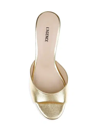 L'AGENCE Women's Arleen 55MM Leather Sandals - Gold Leather | Thumbnail 4 L'AGENCE Women's Arleen 55MM Leather Sandals - Gold Leather | Thumbnail 4