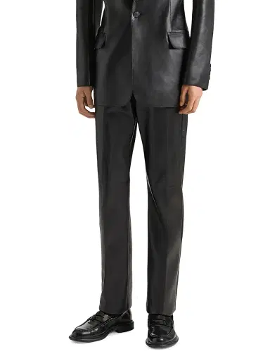 Givenchy Men's Straight Leg Trousers in Leather - Black | Thumbnail 3 Givenchy Men's Straight Leg Trousers in Leather - Black | Thumbnail 3