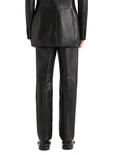 Givenchy Men's Straight Leg Trousers in Leather - Black | Thumbnail 4 Givenchy Men's Straight Leg Trousers in Leather - Black | Thumbnail 4