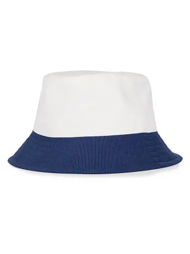 AMI Paris Men's Script Logo Bi-Color Canvas Bucket Hat - Encre Blanc Creme | Thumbnail 2 AMI Paris Men's Script Logo Bi-Color Canvas Bucket Hat - Encre Blanc Creme | Thumbnail 2