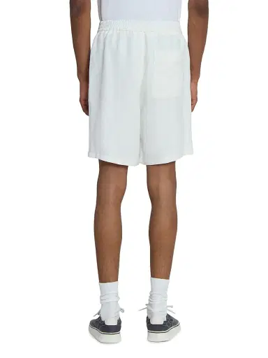AMI Paris Men's Linen-Blend Shorts - Blanc Creme | Thumbnail 5 AMI Paris Men's Linen-Blend Shorts - Blanc Creme | Thumbnail 5