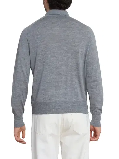 AMI Paris Men's Collared Wool Cardigan - Gris Chine Noir | Thumbnail 5 AMI Paris Men's Collared Wool Cardigan - Gris Chine Noir | Thumbnail 5