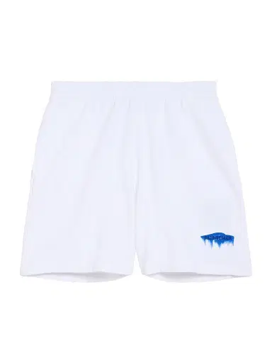 Balenciaga Men's Wet Brush Relaxed Fit Shorts - White | Thumbnail 1 Balenciaga Men's Wet Brush Relaxed Fit Shorts - White | Thumbnail 1