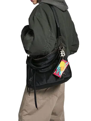 Balenciaga Men's Le City Moto Shoulder Bag - Black | Thumbnail 3 Balenciaga Men's Le City Moto Shoulder Bag - Black | Thumbnail 3