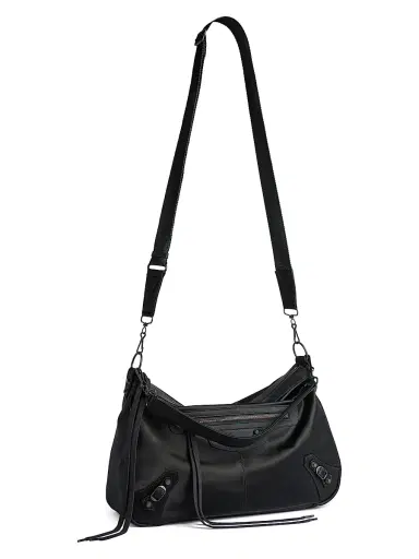 Balenciaga Men's Le City Moto Shoulder Bag - Black | Thumbnail 4 Balenciaga Men's Le City Moto Shoulder Bag - Black | Thumbnail 4
