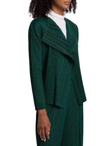 Pleats Please Issey Miyake Women's Plissé Pleats Cardigan - Dark Green - Size Small | Thumbnail 4 Pleats Please Issey Miyake Women's Plissé Pleats Cardigan - Dark Green - Size Small | Thumbnail 4