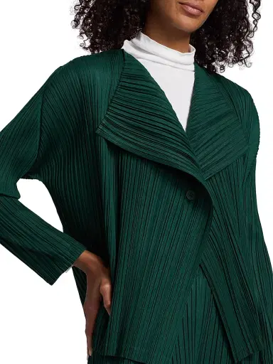 Pleats Please Issey Miyake Women's Plissé Pleats Cardigan - Dark Green - Size Small | Thumbnail 6 Pleats Please Issey Miyake Women's Plissé Pleats Cardigan - Dark Green - Size Small | Thumbnail 6