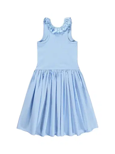 Molo Little Girl's & Girl's Eyelet-Trimmed Ribbed Dress - Sparkling Sea | Thumbnail 2 Molo Little Girl's & Girl's Eyelet-Trimmed Ribbed Dress - Sparkling Sea | Thumbnail 2