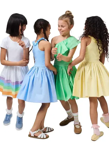 Molo Little Girl's & Girl's Eyelet-Trimmed Ribbed Dress - Sparkling Sea | Thumbnail 4 Molo Little Girl's & Girl's Eyelet-Trimmed Ribbed Dress - Sparkling Sea | Thumbnail 4