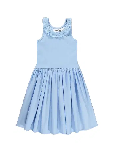 Molo Little Girl's & Girl's Eyelet-Trimmed Ribbed Dress - Sparkling Sea | Thumbnail 1 Molo Little Girl's & Girl's Eyelet-Trimmed Ribbed Dress - Sparkling Sea | Thumbnail 1