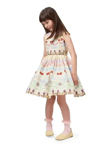 Molo Little Girl's & Girl's Decorative-Print Cotton Dress - Fancy Pancy Cake | Thumbnail 3 Molo Little Girl's & Girl's Decorative-Print Cotton Dress - Fancy Pancy Cake | Thumbnail 3