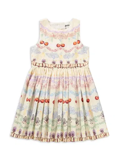 Molo Little Girl's & Girl's Decorative-Print Cotton Dress - Fancy Pancy Cake | Thumbnail 1 Molo Little Girl's & Girl's Decorative-Print Cotton Dress - Fancy Pancy Cake | Thumbnail 1