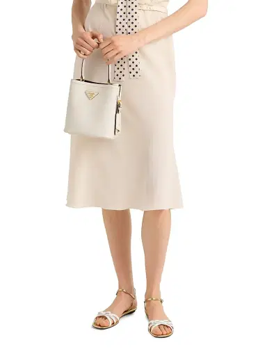 Prada Women's Flat Patent and Metallic Leather Sandals - White | Thumbnail 6 Prada Women's Flat Patent and Metallic Leather Sandals - White | Thumbnail 6