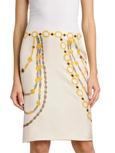 Versace Women's The Lover Silk Twill Pencil Skirt - Multi Color | Thumbnail 3 Versace Women's The Lover Silk Twill Pencil Skirt - Multi Color | Thumbnail 3