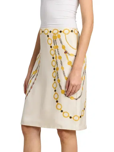 Versace Women's The Lover Silk Twill Pencil Skirt - Multi Color | Thumbnail 4 Versace Women's The Lover Silk Twill Pencil Skirt - Multi Color | Thumbnail 4