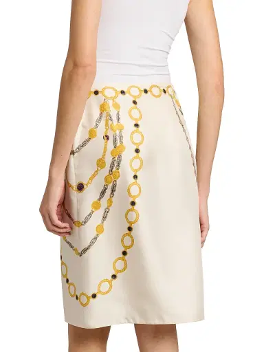 Versace Women's The Lover Silk Twill Pencil Skirt - Multi Color | Thumbnail 5 Versace Women's The Lover Silk Twill Pencil Skirt - Multi Color | Thumbnail 5