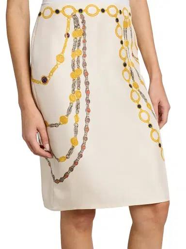 Versace Women's The Lover Silk Twill Pencil Skirt - Multi Color | Thumbnail 6 Versace Women's The Lover Silk Twill Pencil Skirt - Multi Color | Thumbnail 6