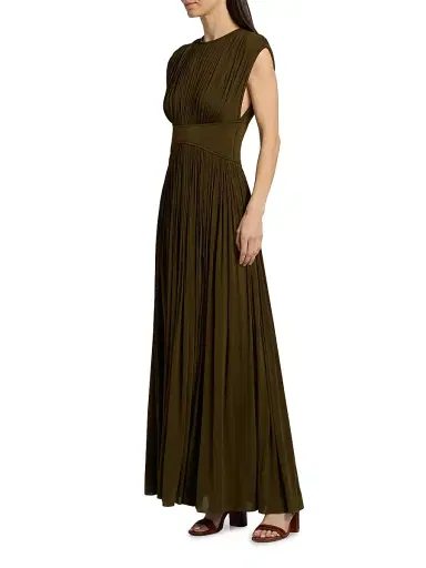 Zimmermann Women's Luna Draped Column Maxi Dress - Moss | Thumbnail 4 Zimmermann Women's Luna Draped Column Maxi Dress - Moss | Thumbnail 4
