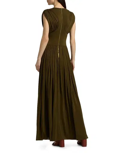 Zimmermann Women's Luna Draped Column Maxi Dress - Moss | Thumbnail 5 Zimmermann Women's Luna Draped Column Maxi Dress - Moss | Thumbnail 5