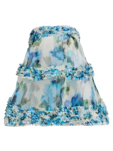 Zimmermann Women's Alchemy Ruffle Floral Strapless Minidress - Blue Poppy | Thumbnail 1 Zimmermann Women's Alchemy Ruffle Floral Strapless Minidress - Blue Poppy | Thumbnail 1