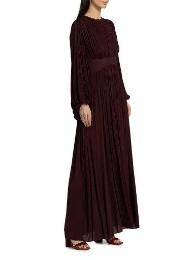 Zimmermann Women's Luna Billow Pleated Maxi Dress - Mahogany | Thumbnail 4 Zimmermann Women's Luna Billow Pleated Maxi Dress - Mahogany | Thumbnail 4