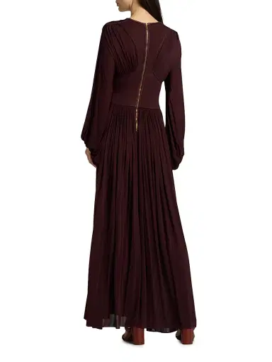 Zimmermann Women's Luna Billow Pleated Maxi Dress - Mahogany | Thumbnail 5 Zimmermann Women's Luna Billow Pleated Maxi Dress - Mahogany | Thumbnail 5