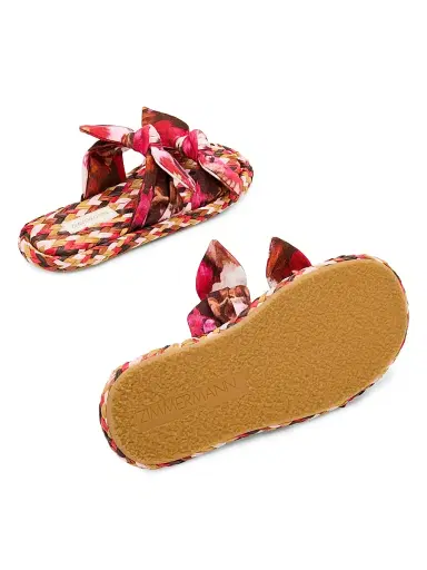 Zimmermann Women's Carousel Printed Linen Slip-On Sandals - Chocolate Rose - Size 11 | Thumbnail 6 Zimmermann Women's Carousel Printed Linen Slip-On Sandals - Chocolate Rose - Size 11 | Thumbnail 6
