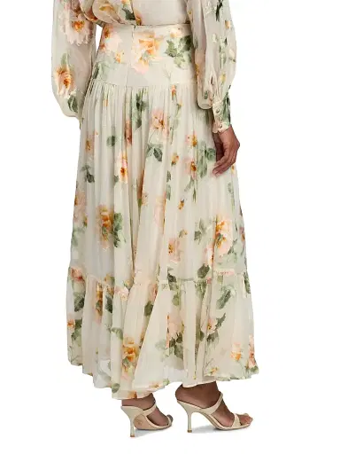 Zimmermann Women's Carousel Burnout Floral Maxi Skirt - Cream Rose | Thumbnail 5 Zimmermann Women's Carousel Burnout Floral Maxi Skirt - Cream Rose | Thumbnail 5