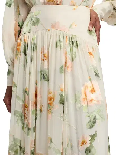 Zimmermann Women's Carousel Burnout Floral Maxi Skirt - Cream Rose | Thumbnail 6 Zimmermann Women's Carousel Burnout Floral Maxi Skirt - Cream Rose | Thumbnail 6