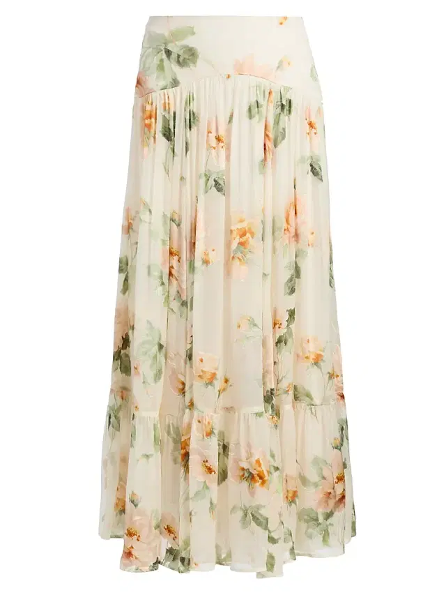 Women's Carousel Burnout Floral Maxi Skirt - Cream Rose Women's Carousel Burnout Floral Maxi Skirt - Cream Rose