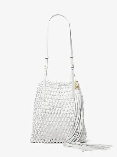 Michael Kors Collection Loli Macramé Shoulder Bag in White - One Size by Michael Kors Collection | Thumbnail 5 Michael Kors Collection Loli Macramé Shoulder Bag in White - One Size by Michael Kors Collection | Thumbnail 5