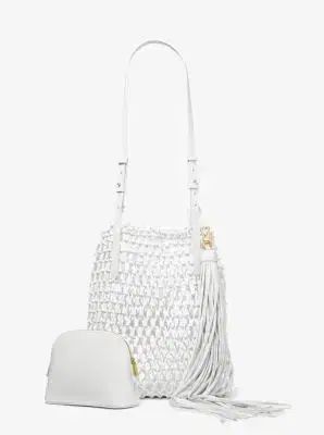 Michael Kors Collection Loli Macramé Shoulder Bag in White - One Size by Michael Kors Collection | Thumbnail 9 Michael Kors Collection Loli Macramé Shoulder Bag in White - One Size by Michael Kors Collection | Thumbnail 9