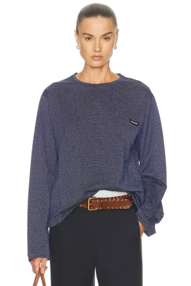 Miu Miu Jersey Jacquard Top | Thumbnail 1 Miu Miu Jersey Jacquard Top | Thumbnail 1