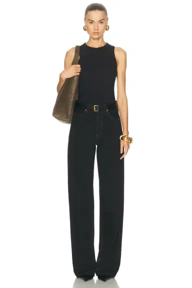 Saint Laurent V Waist Wide Leg | Thumbnail 5 Saint Laurent V Waist Wide Leg | Thumbnail 5