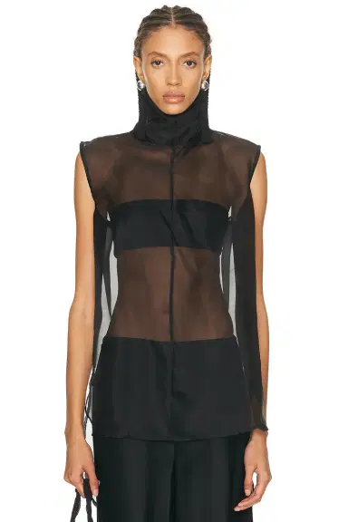 Aexae Silk Organza Roll Neck Top | Thumbnail 3 Aexae Silk Organza Roll Neck Top | Thumbnail 3
