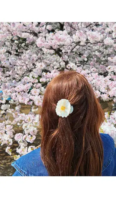 Solar Eclipse Hand-painted Daisy Lay Down Claw Hair Clip | Thumbnail 2 Solar Eclipse Hand-painted Daisy Lay Down Claw Hair Clip | Thumbnail 2