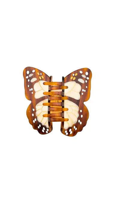 Solar Eclipse Hand-painted Boho Monarch Claw Hair Clip | Thumbnail 2 Solar Eclipse Hand-painted Boho Monarch Claw Hair Clip | Thumbnail 2
