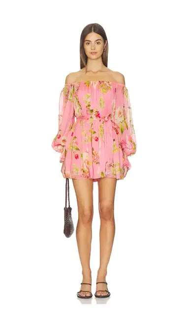 Hemant & Nandita Off Shoulder Romper With Tie Up Belt | Thumbnail 1 Hemant & Nandita Off Shoulder Romper With Tie Up Belt | Thumbnail 1