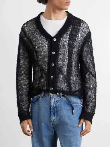 Our Legacy Academy Open-Knit Linen-Blend Cardigan - Men | Thumbnail 3 Our Legacy Academy Open-Knit Linen-Blend Cardigan - Men | Thumbnail 3