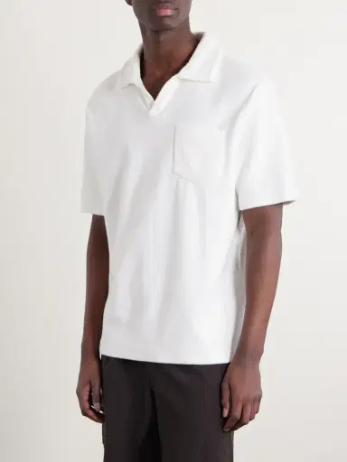 MR P. Cotton and Silk-Blend Terry Polo Shirt - Men | Thumbnail 3 MR P. Cotton and Silk-Blend Terry Polo Shirt - Men | Thumbnail 3