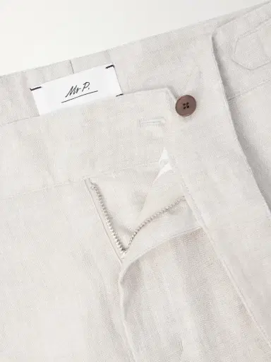 MR P. Steve Tapered Pleated Herringbone Linen Trousers - Men | Thumbnail 6 MR P. Steve Tapered Pleated Herringbone Linen Trousers - Men | Thumbnail 6
