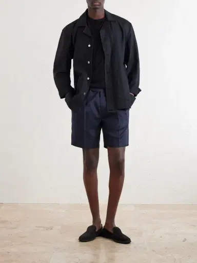 MR P. Straight-Leg Pleated Linen Bermuda Shorts - Men | Thumbnail 2 MR P. Straight-Leg Pleated Linen Bermuda Shorts - Men | Thumbnail 2