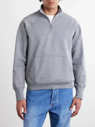 Drake's Cotton-Jersey Half-Zip Sweater - Men | Thumbnail 3 Drake's Cotton-Jersey Half-Zip Sweater - Men | Thumbnail 3