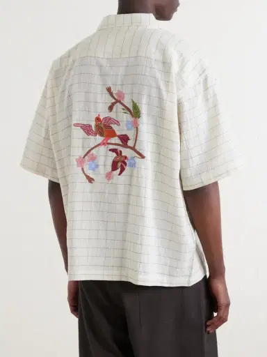 Kardo Rohit Embroidered Checked Cotton Shirt - Men | Thumbnail 4 Kardo Rohit Embroidered Checked Cotton Shirt - Men | Thumbnail 4