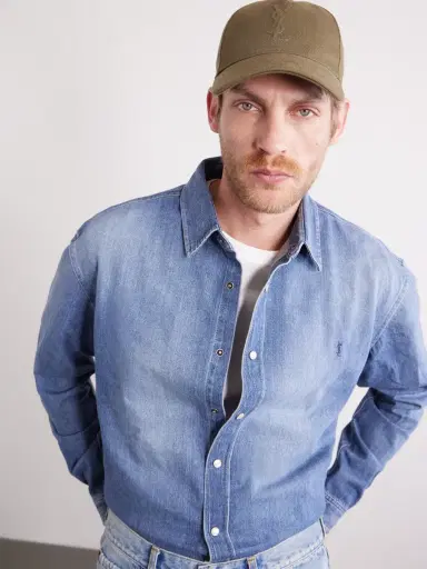 Saint Laurent Logo-Debossed Cotton-Twill Baseball Cap - Men | Thumbnail 2 Saint Laurent Logo-Debossed Cotton-Twill Baseball Cap - Men | Thumbnail 2