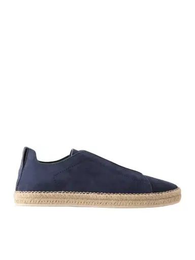 Zegna Triple Stitch™ Leather-Trimmed Suede Slip-On Sneakers - Men | Thumbnail 1 Zegna Triple Stitch™ Leather-Trimmed Suede Slip-On Sneakers - Men | Thumbnail 1